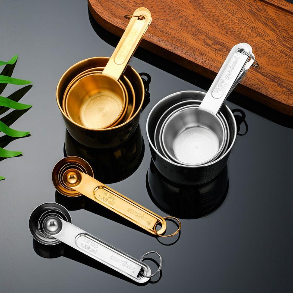 8Pcs Scaled Measuring Cups Measuring Spoons Set Stackable Spoons Baking Tools Baking