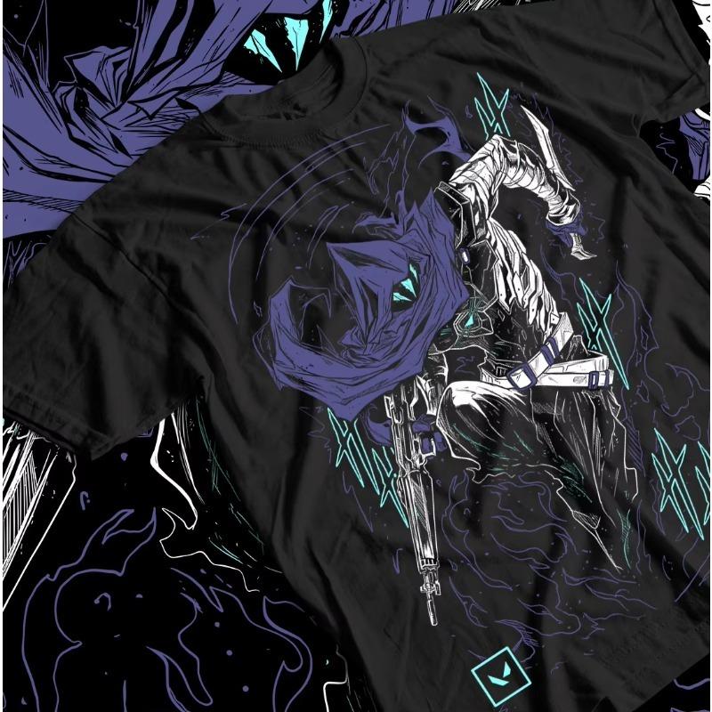 Trend Summer 2025 Cosplay Neutral Black and White Omen Valorant Unisex T-shirt, Valorant T-shirt, Gift Shirt Mens T Shirts