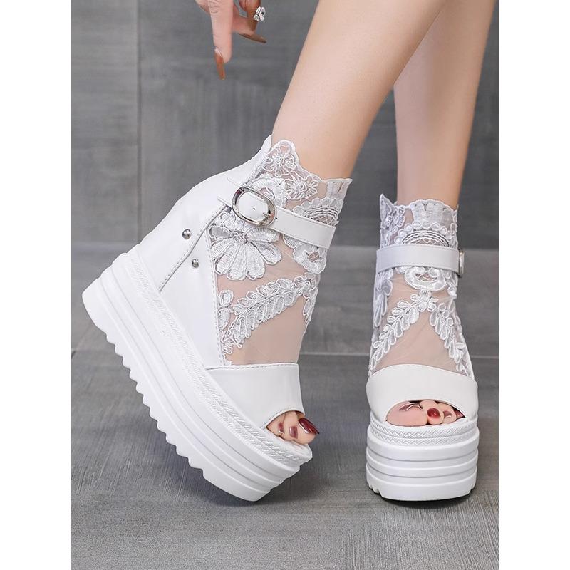 Fashion Fairy Style Thick Soled Sandals for Women Wearing Summer 12cm Thick Heels with Fashionable Beach Shoes