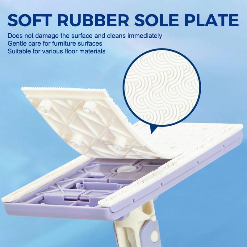 Compact 360° Rotation Lazy Mini Mop Disposable Wet Wipe Clip Flat Mop for Shoe Upper Surface Stain Quick Cleaning
