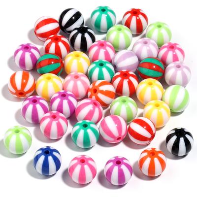 12mm 16mm 20mm Acryl Ronde Kralen Gekleurd Gestreept Losse Tussenkralen Voor DIY Handgemaakte Bedelarmbanden Oorbellen Sieraden Maken