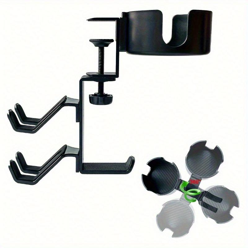 Rotating 4-In-1 Gaming Desk Organizer with Cup Holder and Headphone Holder - Adjustable Controller Holder, Ideal Christmas