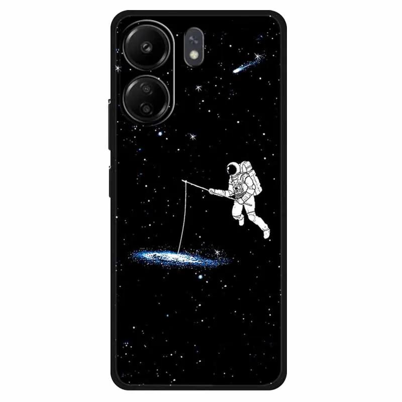 Funda For Xiaomi Poco C65 Case Soft Lion Wolf Black Shockproof Back Cover for Poco C65 C 65 Soft Case Poco C65 Cool Soft Bumper