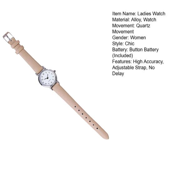 Kvarts Klocka Rund Urtavla Konstläder Justerbart Armband Ingen Fördröjning Tidskontroll Hög Noggrannhet Utsökt Söt Armbandsur Tidmätare