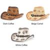 with Vintage Decorative Bands Beach Sun Hat Wide Brim Western Cowgirl Hat Cowboy Hat  for Holiday