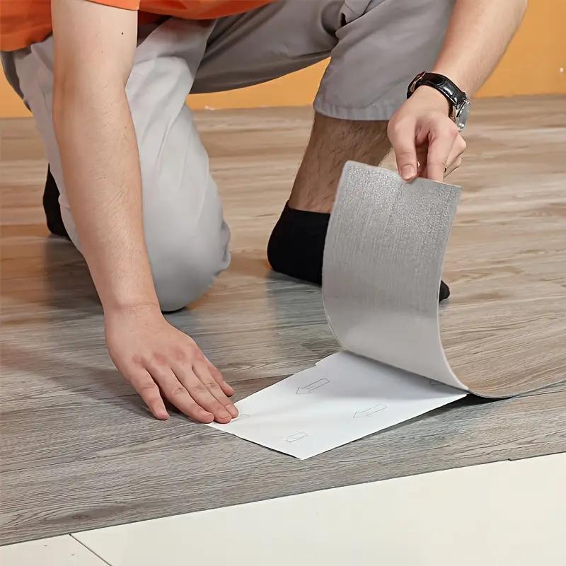 10Pcs 40x15cm PVC Floor Stickers Self-adhesive Stickers Waterproof Thickened Wood Grain Floor Stickers Stickers Living Room