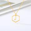 Simple and stylish English alphabet small fresh k gold titanium steel necklace women's accessories geometric collarbone chain