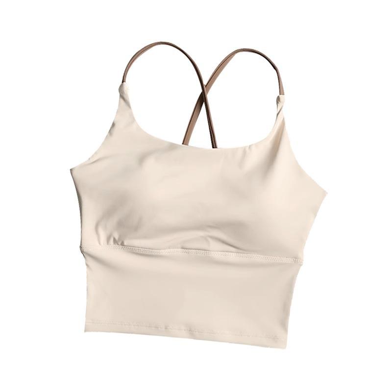 Women's Strappy Back Yoga & Pilates Tank Top with Chest Pad - Fitness & Running Sportswear