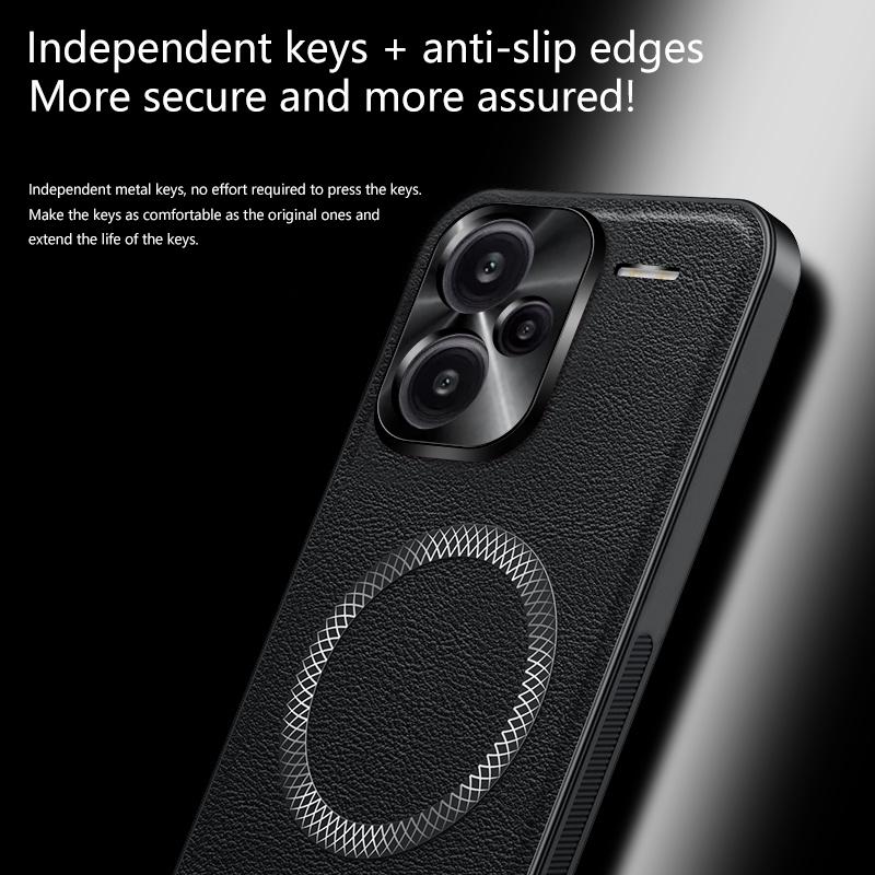 Pro Redmi Note 13 Pro+ Pro Plus Pouzdro Magnetické Elegantní Kožené Odolné proti Opotřebení Plně Krytý Objektiv Protiskluzový Úchop Kryt Hrany Skořepina