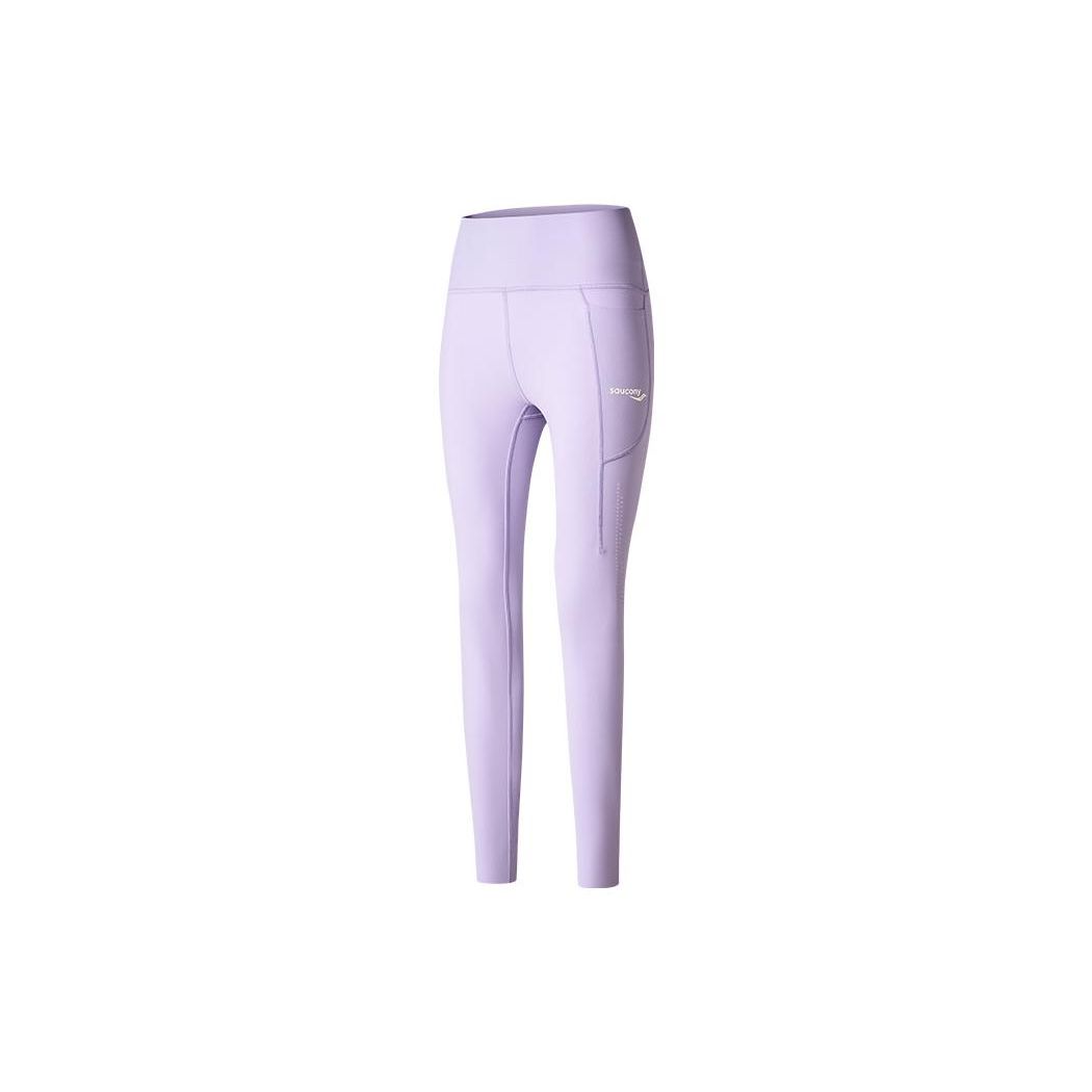 

Saucony Solid High-Waisted Tight Yoga Fitness 3/4 Sports Leggings Women leggings Light-Purple SC1239082-4 S