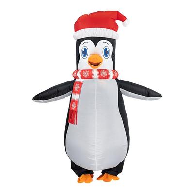 Pinguin aufblasbares Kostüm mit Schal, Erwachsene