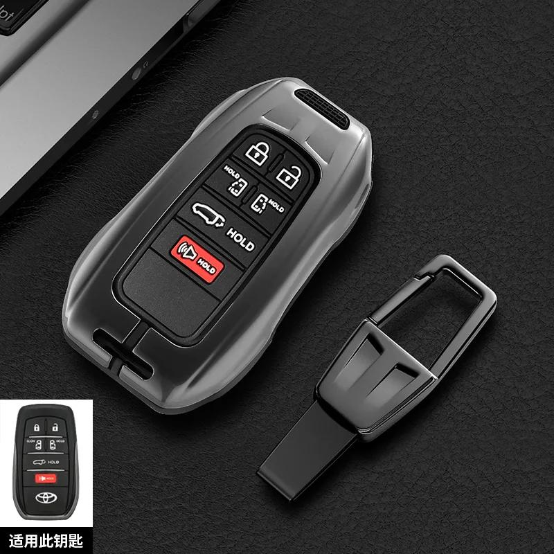 Gztcv2 5 6 Buttons Car Key Zinc Alloy Silicone Case Cover for Toyota Hybrid Vehicles Alphard Vellfire PREVIA Voxy Sienna 2021 2022