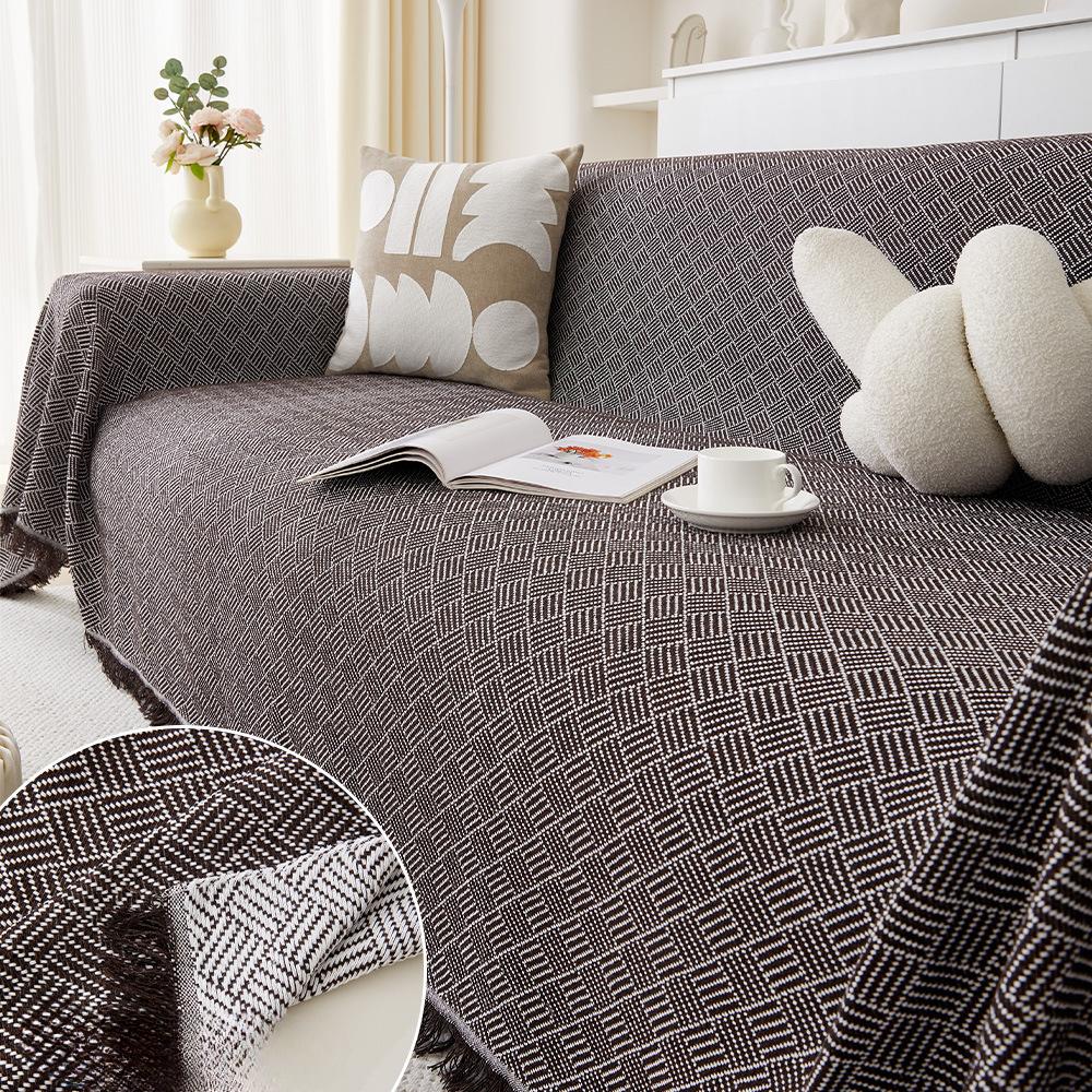 Nordic Ins Wind Sand Hair Towel Full Cover Cloth Cotton Dust Cover Sofa Cover Blanket Four Seasons General Sofa Cushion Cover Cover