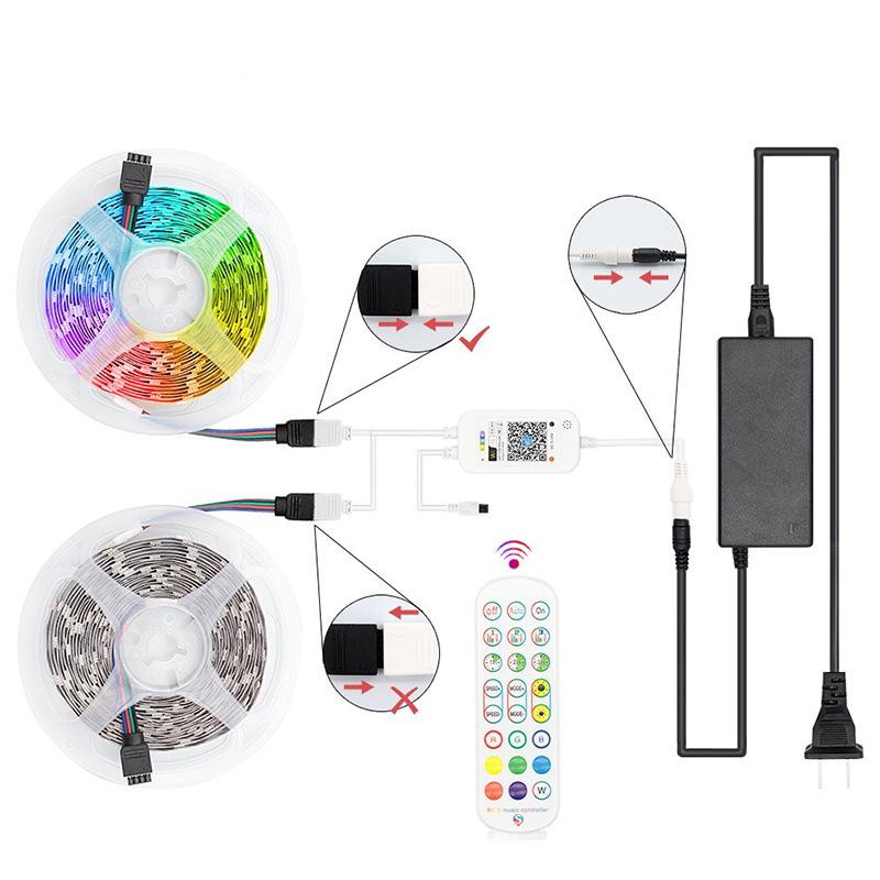 2024 Smart Bluetooth RGB LED Strip Lights with Music Control - Seven-Color TV Light Set