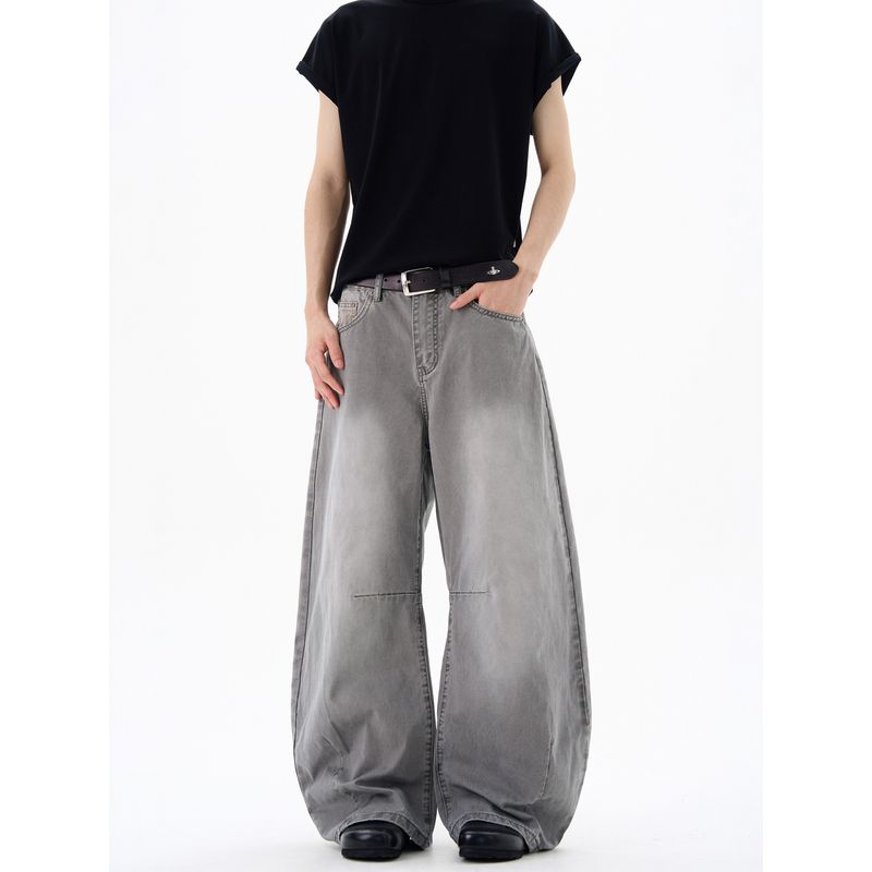 Kisko New Retro Three-Dimensional Cut Distressed Wide-Leg Scimitar Pants Unisex Trendy Brand Cool Loose Casual Pants
