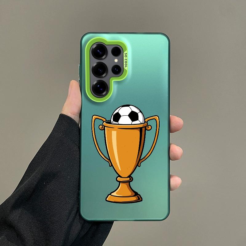 Color Phone Case For Samsung Galaxy S26 S25 S24 S23 S22 Ultra S20 S10 S21 FE 5G Plus Silver IMD Cover Soccer Love Champion
