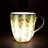 Bone China Coffee Mug – Gold Rim Floral Porcelain Cup for Tea, Milk & Home Office Use