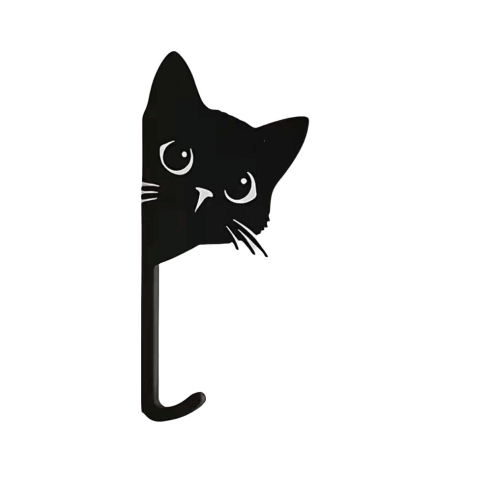 Cute Cat Hooks Decorative Key Holder Unique Kitten Wall Hooks  Bathroom чёрный