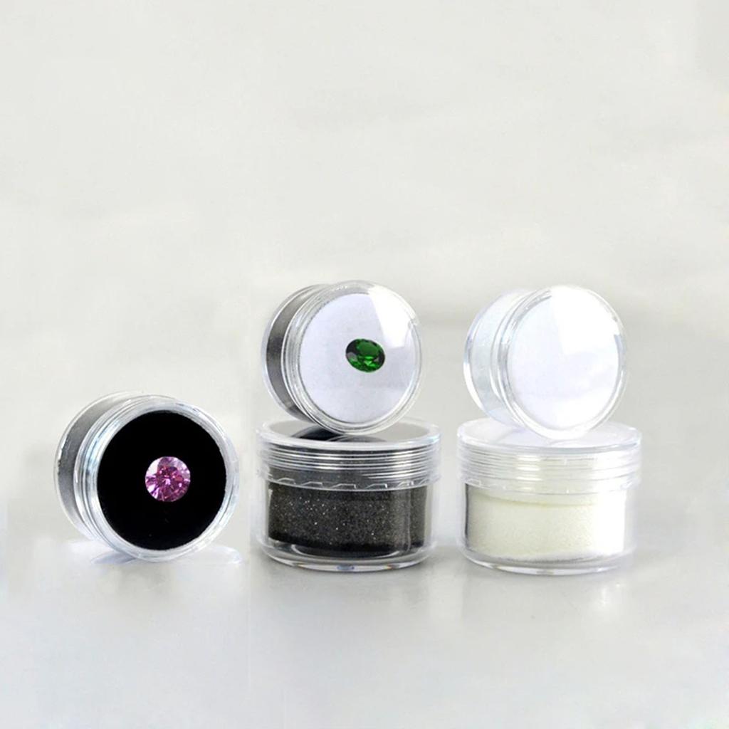 Acrylic Jewelry Display Box with 9 Slot for Gemstones Storage and Rings Showcase Featuring Clear Lid and Sponag Interior