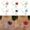 Multi Layered Iris Flower Necklace Iron Zinc Zinc Alloy Neck Vintage Flower Collarbone Chain  Women