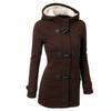 Giacca da Donna con Cappuccio in Misto Poliestere e Cotone con Zip e Bottoni a Corno Vestibilità Sartoriale Elegante Capospalla da Pendolare