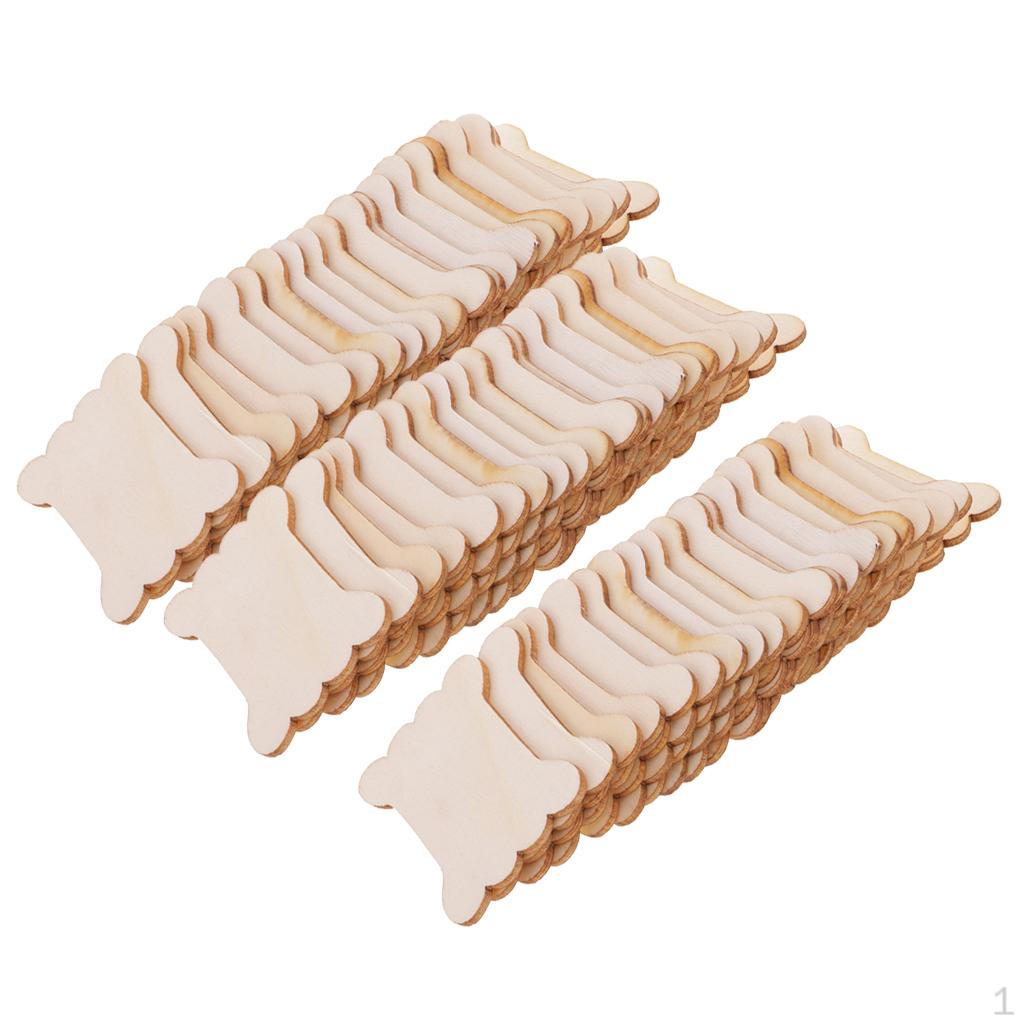 

60pcs Shape Wood Thread Floss Bobbins Ribbon Twine Reel Organizer