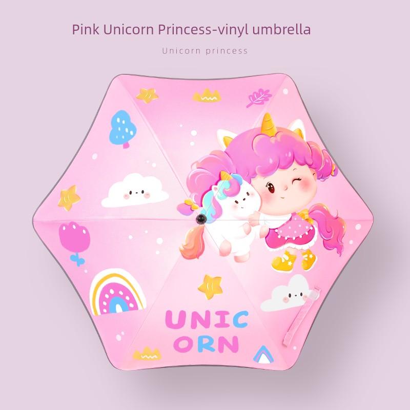 Children's Umbrella for Girls, Kindergarten Baby Sun Protection Umbrella, Boys' Primary School Students' Dual-Use Sunshade Umbrella for Both Sunny