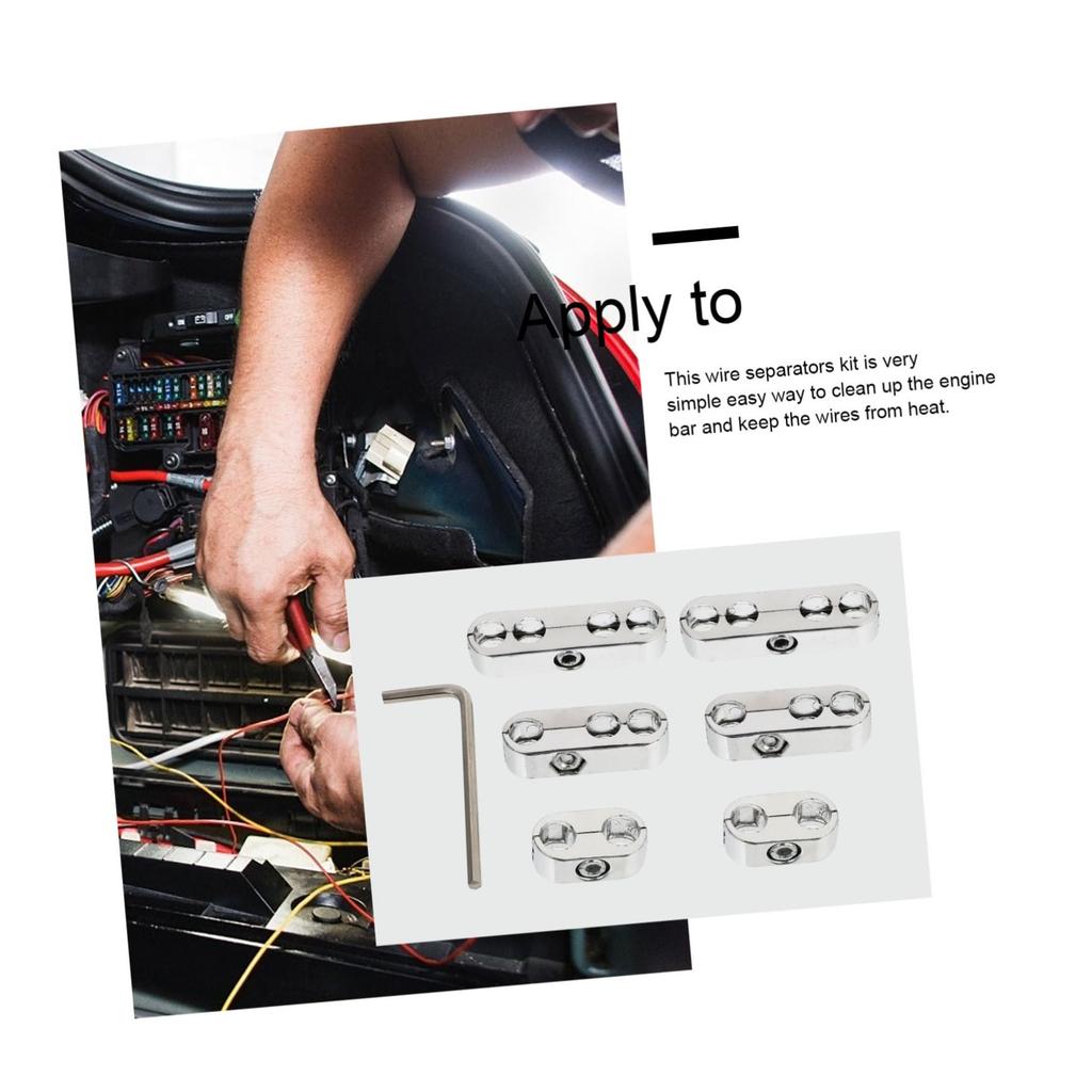 OSOLADY 1 Set Wire Separator Wire Loom Auto Wire Spark Plug Car Wire Separator Divider Ignition Wire Holder Silver Ab