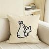 Fxxking Rabbits Fr2 Cushion Cover Natural Linen Pillowcase Set, All-In-One Decor For Sofa, Bedroom & Chair