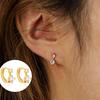 Stainless Steel Mini Round Circle Huggies Delicate Inlay CZ Zircon Hoop Earrings Waterproof Hypoallergenic Piercing Ear Jewelry