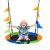 Kindernest Schaukelsitz Teller Baumschaukel 40 Zoll/100 cm Verstellbare Seile Außenbereich Innenbereich für Kinder ab 3 Jahren Mehrfarbig