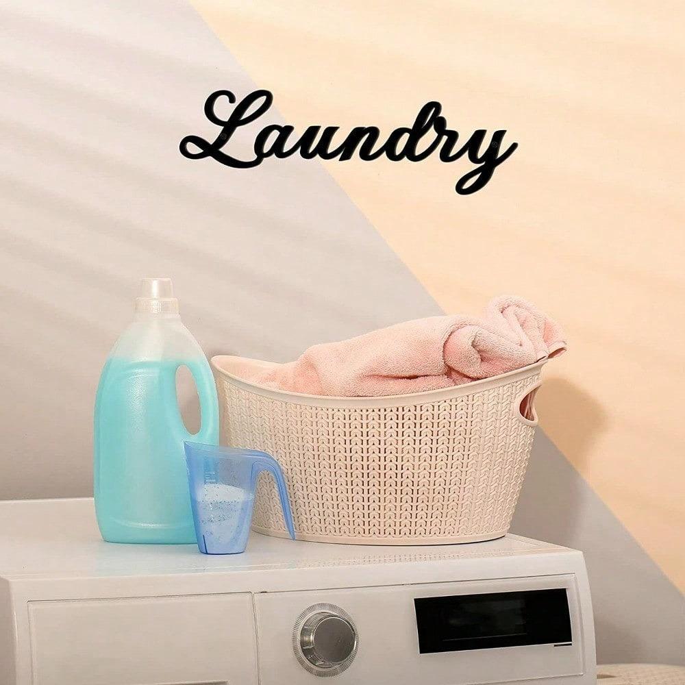 1pc Black Metal Pantry Sign Laundry Room Wall Art, Country Style Letter Decor for Kitchen Bathroom Toilet Home