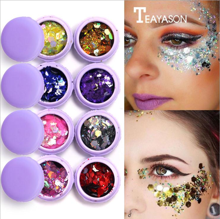 Light Purple  Packaging Laser Sequins Sparkle Powder Makeup Music Festival Party Makeup Look Shimmer and Shine  Body Glitter