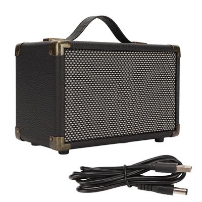 Vintage Bluetooth Speaker Multifunction M3 Leather Heavy Bass Knob Control Portable Wireless