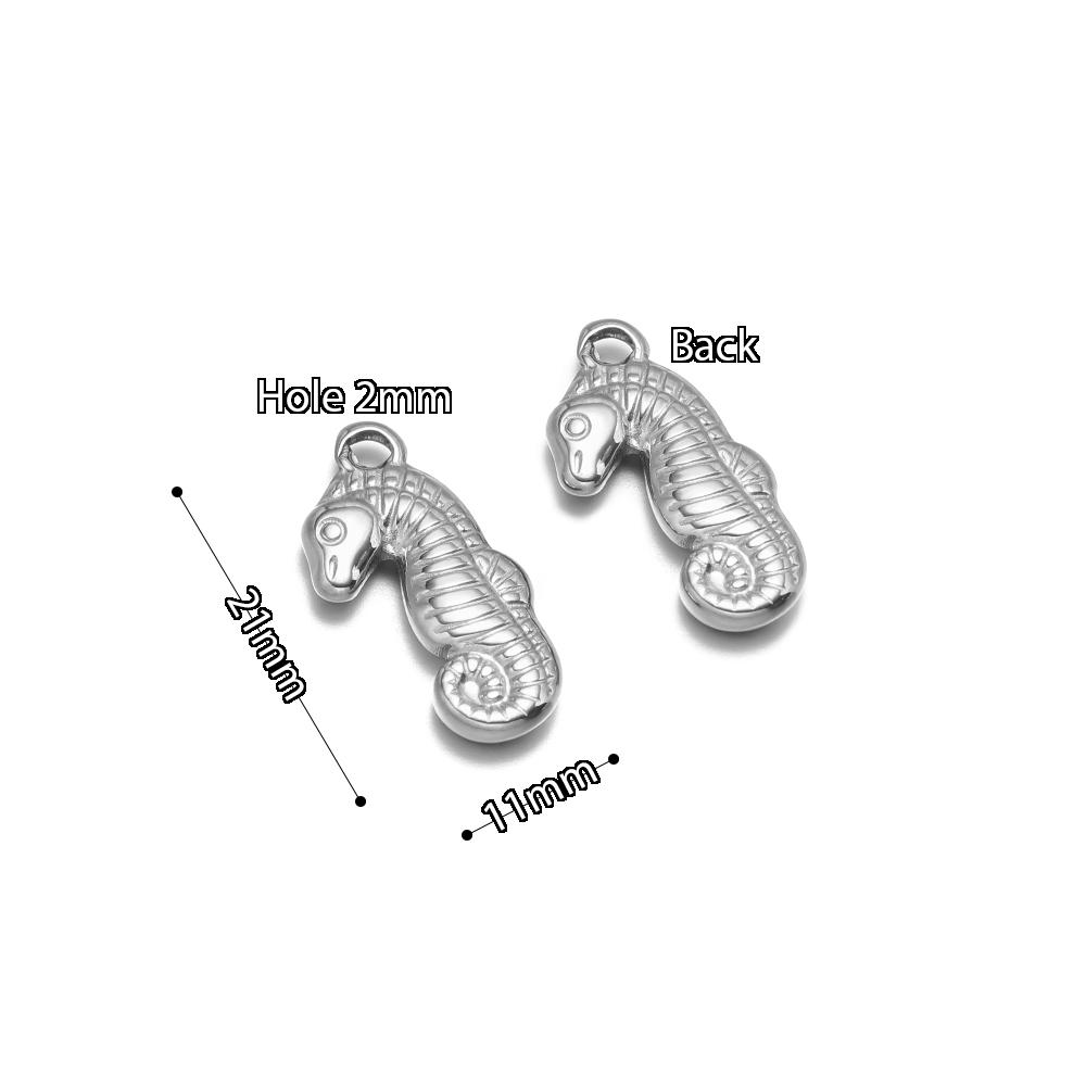 5Pcs Summer Ocean Dolphin Seahorse Crab Turtles Stainless Steel Pendant for DIY Earrings Making Necklace Bracelet Accessories