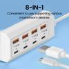 8 Port 25W USB C PD Charger Station Power Strip Electrical Socket Fast Charging Wall Charger Adapter For iPhone Xiaomi Samsung