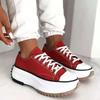 Speedy Klassische weiße Canvas-Schuhe Damen Sneaker Uni Schnürschuhe Lässige Plateauschuhe für Damen Plateau Designer Schuhe