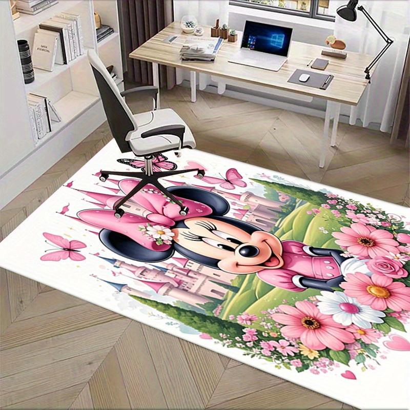 3D Printed Minnie Princess,Castle,Flowers Anti-Slip Rug - Machine Washable Office Rug for Living Room, Bedroom, Office - Multiple Sizes