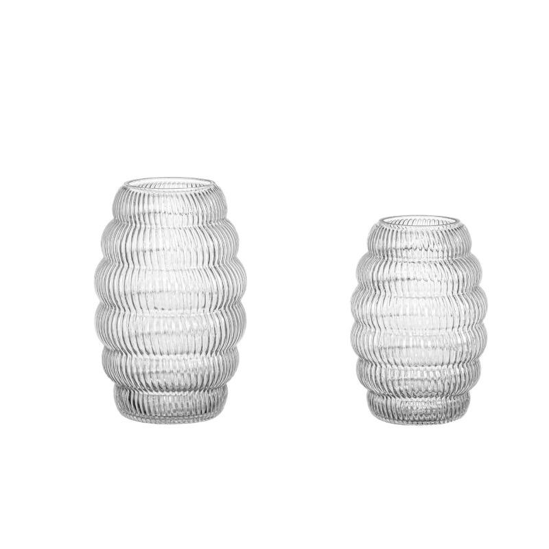 Creative Gray Transparent Glass Vase Hydroponic Flower Desktop Decoration Donut Shaped Flower Vase Handicrafts Home Decoration