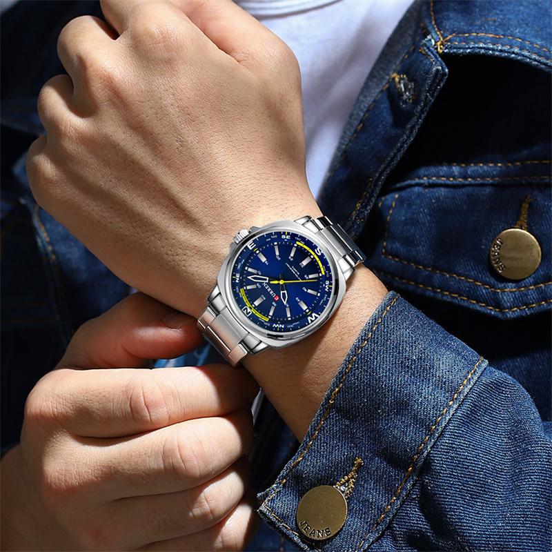CURREN Classic Business Casual Quartz Watch for Men Stainless Teel Sport Waterproof Male Watches Clock
