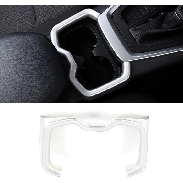 2019 2020 2021 2022 for Toyota RAV4 Car Accessories Interior Center Console Water Cup Holder Frame Cover Trim ( Glossy Chrome Style ABS 1pc