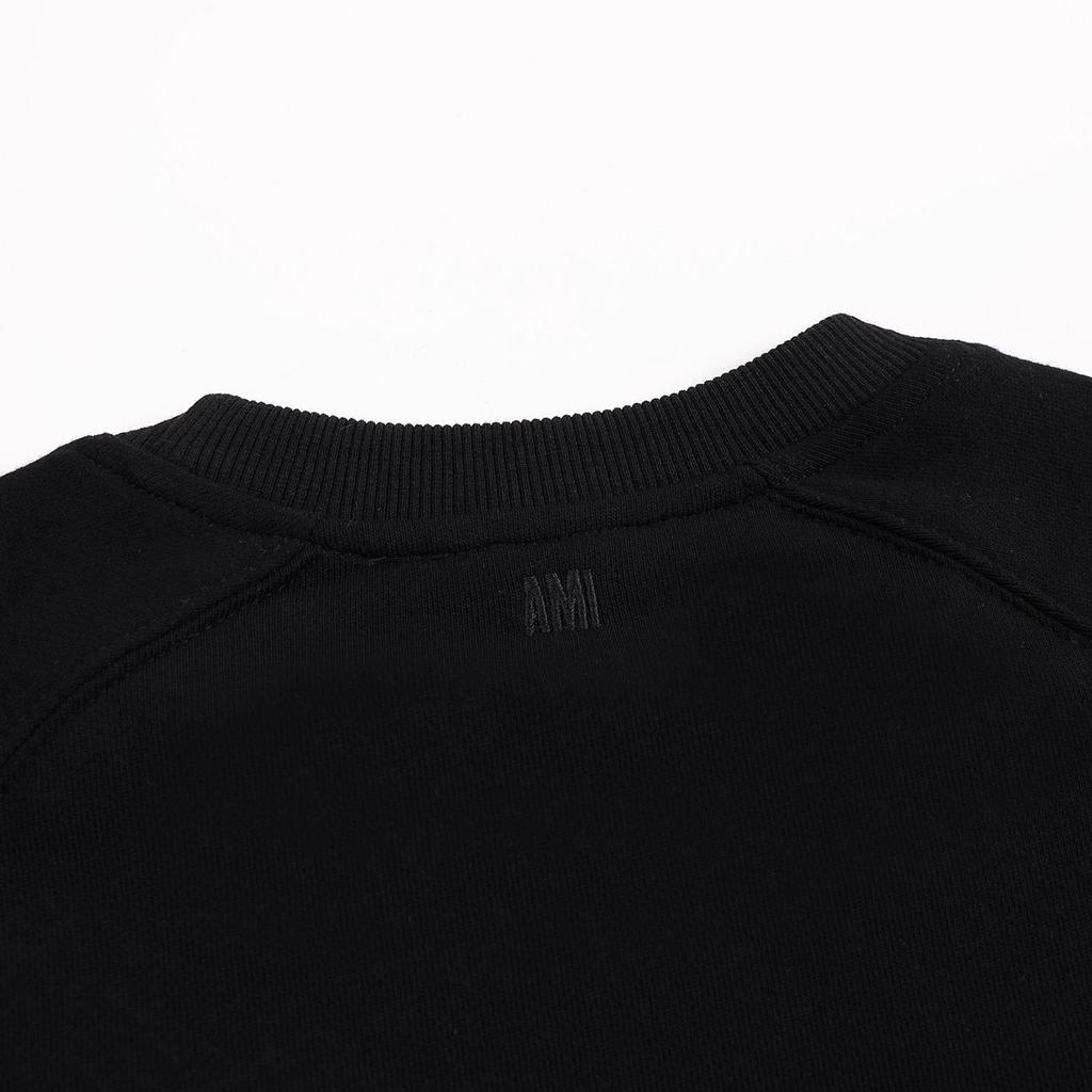 215 AMI 2025 Autumn and Winter New High-quality Cotton Round Neck Hoodie Men Pullover