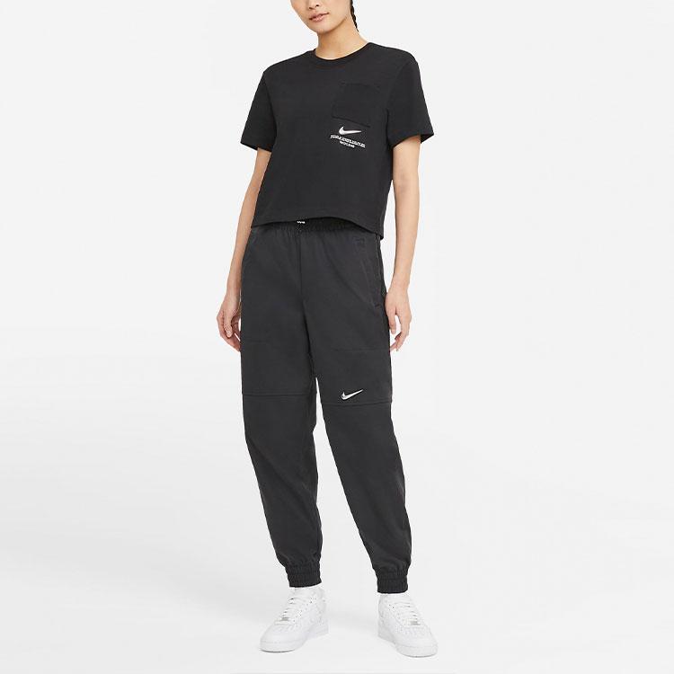 Nike Sportswear Swoosh Short-Sleeve Crew-Neck T-Shirt Women Tops Black CZ8912-010