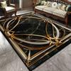 Light Luxury Black Gold Carpet for Living Room Modern Washable Bedroom Decoration Lounge Rug Parlor Entrance Door Mat Cloakroom