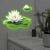 1Pc Luminous Lotus Toilet Sticker, Creative Self-Adhesive Wall Decal For Bathroom, Waterproof Luminous Decoration