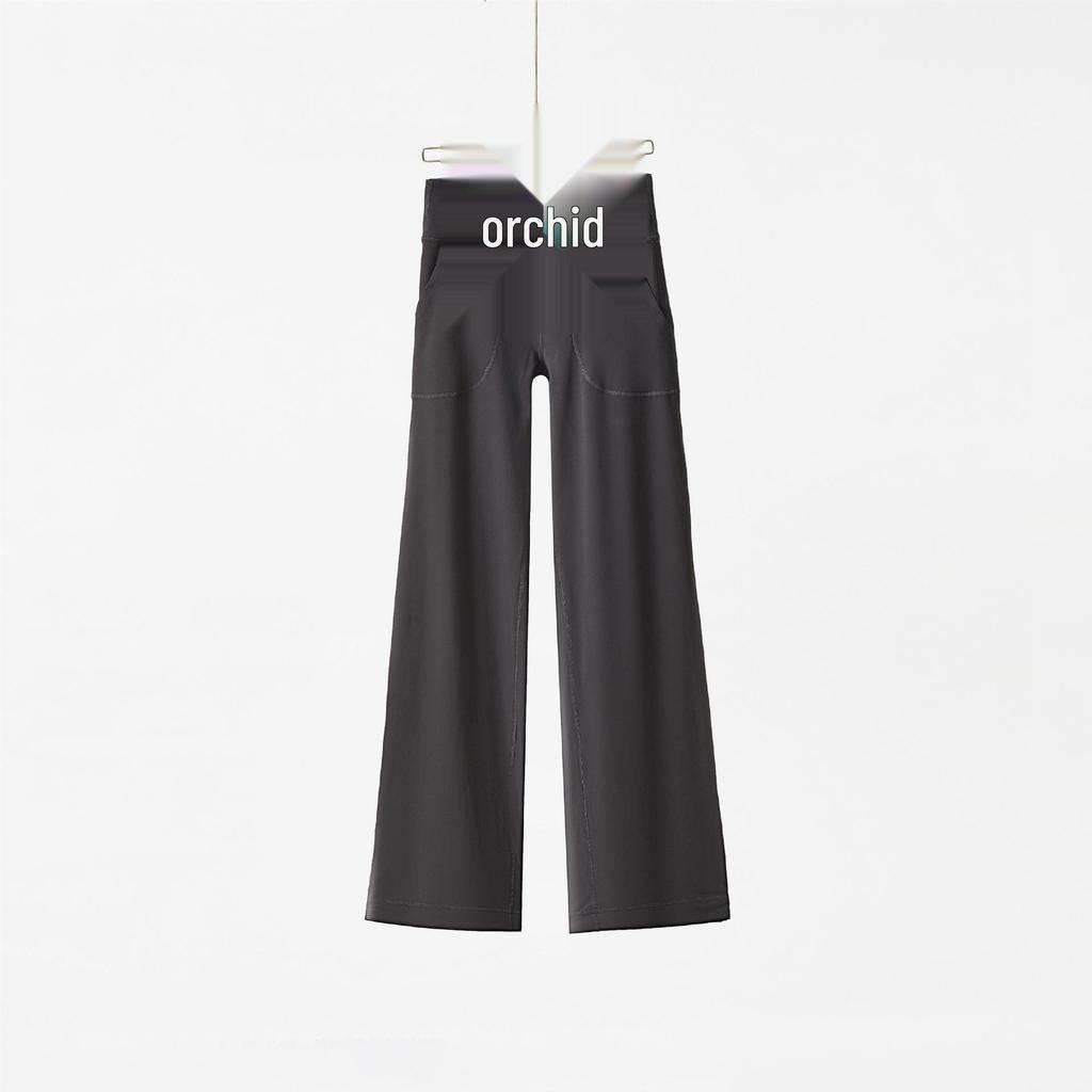 Vintage Yoga Suit: Casual High-Waisted Wide-Leg Drawstring Pants for Fitness