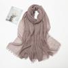 Hot-selling New Simple Solid Color Wrinkled Cotton and Linen Scarf, Soft and Skin-friendly In Winter, Warm Scarf Women