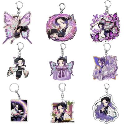  Anime Keychains Keychain Demon Slayer Kimetsu No Yaiba Acrylic Key Ring Cute Funny Cartoon for Friends