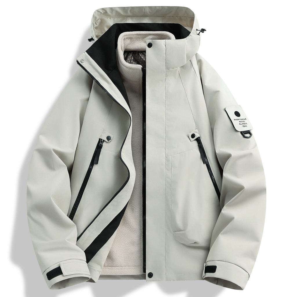 Couple Large Size Three-in-One Shock Clothes Men's Jacket Windproof Jacket Large Size Removable Two-Piece Clothes
