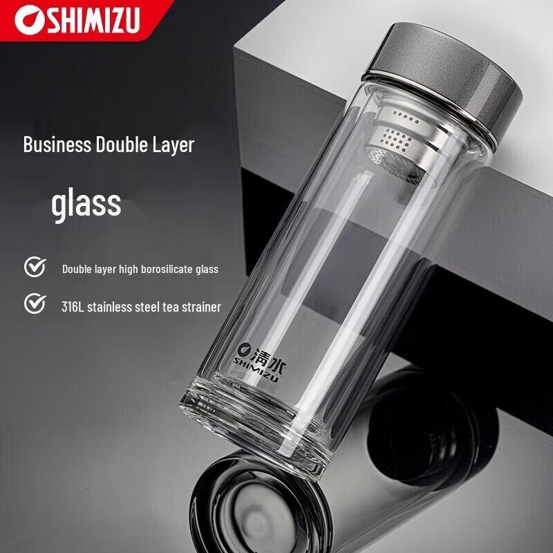 SHIMIZU Double-Layer Glass Tea Infuser Bottle